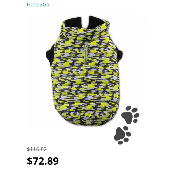 Printed Puffer Dog Vest NWOT